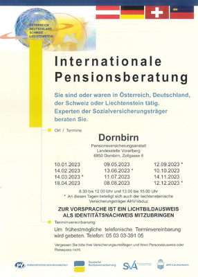 Internationale Pensionsberatung in Dornbirn