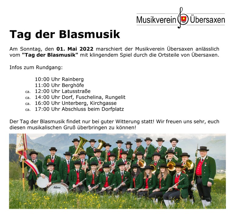 Musikverein Übersaxen "Tag der Blasmusik "